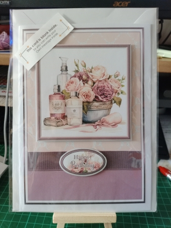 A5 Self Care 3 Card Front, Topper, Sentiments and Decoupage by Sharon Stinson