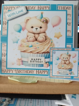 Happy Birthday Cupcakes 3 Card Front 6x6 by Sharon Stinson