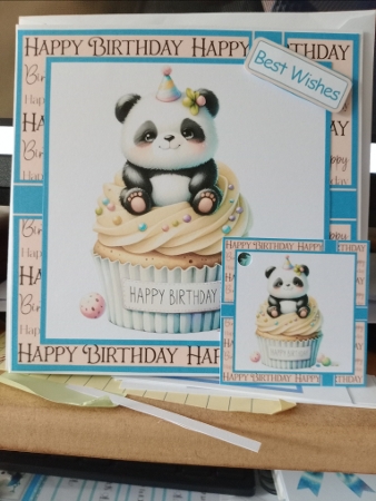 Happy Birthday Cupcakes 3 Card Front 6x6 by Sharon Stinson