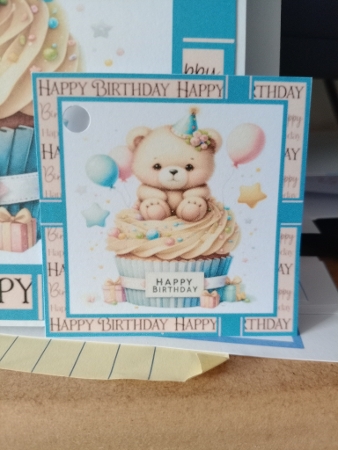 Happy Birthday Cupcakes 3 Card Front 6x6 by Sharon Stinson
