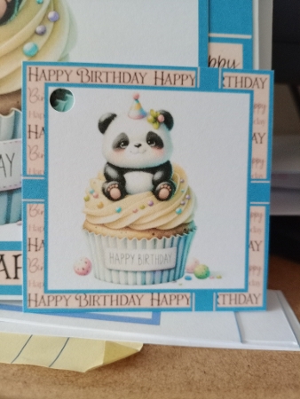 Happy Birthday Cupcakes 3 Card Front 6x6 by Sharon Stinson