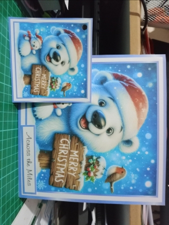 blue christmas polar bear 2 by Sharon Stinson