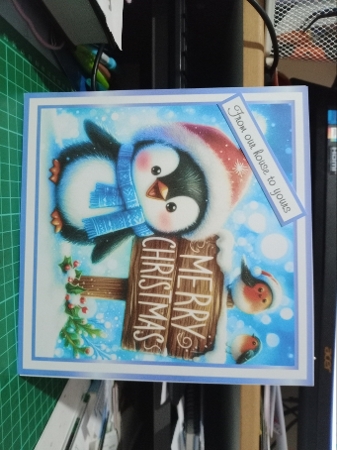 blue christmas penguin 2 by Sharon Stinson