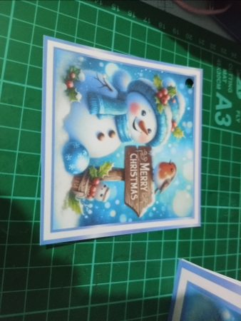 blue christmas snowman 2 by Sharon Stinson