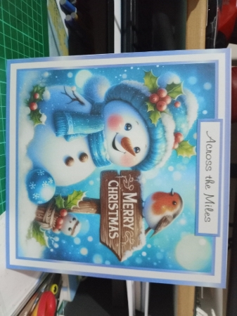 blue christmas snowman 2 by Sharon Stinson