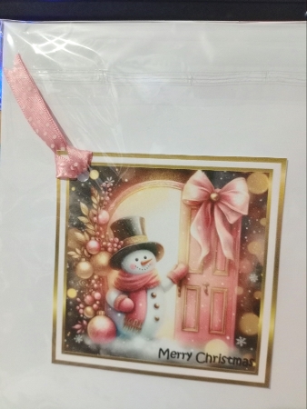 christmas snowman pink by Sharon Stinson