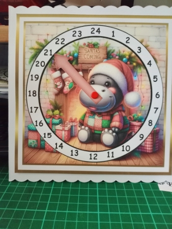 advent calendar card  15 hippo by Sharon Stinson