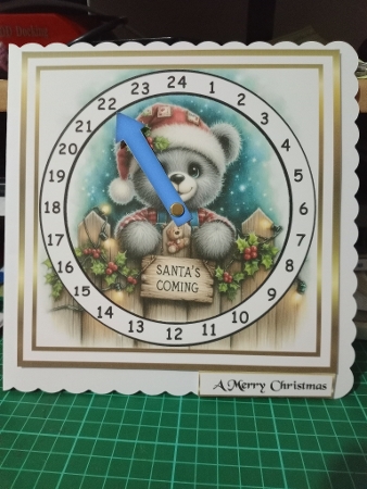 advent calendar card  16 grey teddy by Sharon Stinson