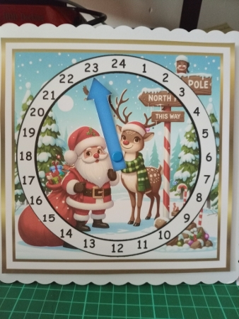 advent calendar card  18 santa reindeer by Sharon Stinson