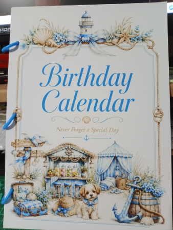 Seaside Blue Birthday Calendar by Sharon Stinson