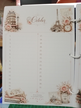 Parisian Roses Birthday Calendar by Sharon Stinson