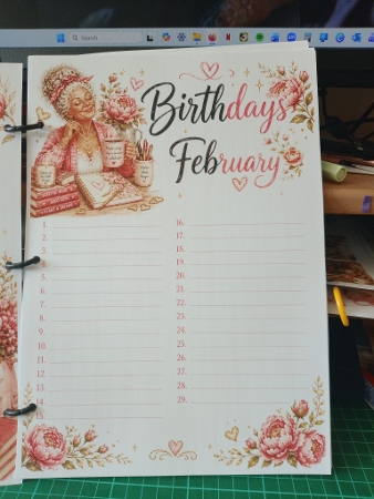 Blush and Bloom Birthday Calendar by Sharon Stinson
