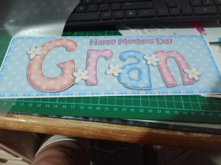 Large Dl Mothers Day Gran Quick Card 3D Decoupage by Sharon Stinson