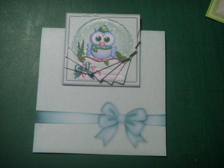 Xmas Little Hoot Snowglobe No-hole Over the Edge by Sharon Stinson