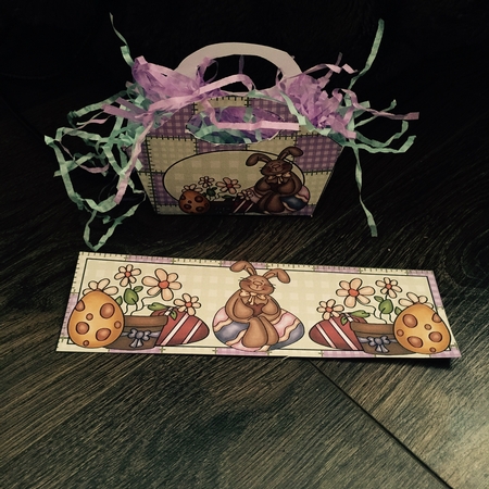 Chocolate Easter Bunny Basket with Topper/bookmark 3 by Sharon Wilson