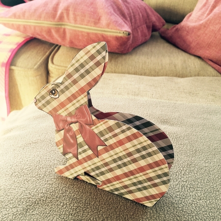 Plaid Bunny Box by Sharon Wilson