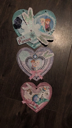 Snowflake Princess & Friends - Hanging Hearts Trio by Sharon Wilson