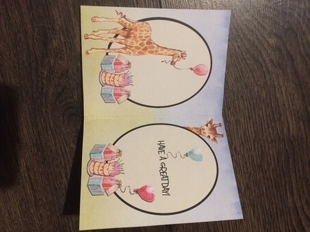 Giraffe Birthday Insert by Sharon Wilson