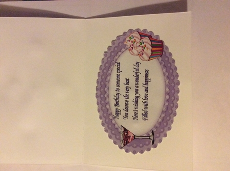 Lovely Birthday with cupcakes with sprinkles  insert with verse by Sharon Wilson