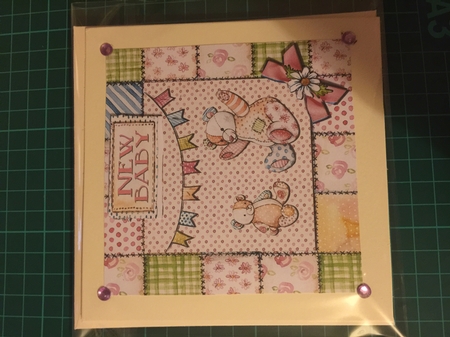New Baby - Patchwork Bears - PInk by Sharon Wilson