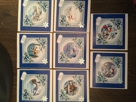 Christmas Scene 2 7x7 Toppers set of 8 by Sharon Wilson