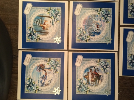 Christmas Scene 2 7x7 Toppers set of 8 by Sharon Wilson