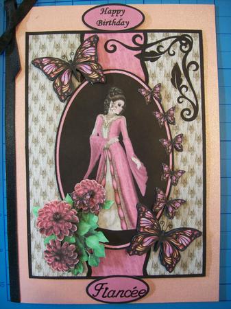 Lady with Butterflies and Flowers by Sharon Davies