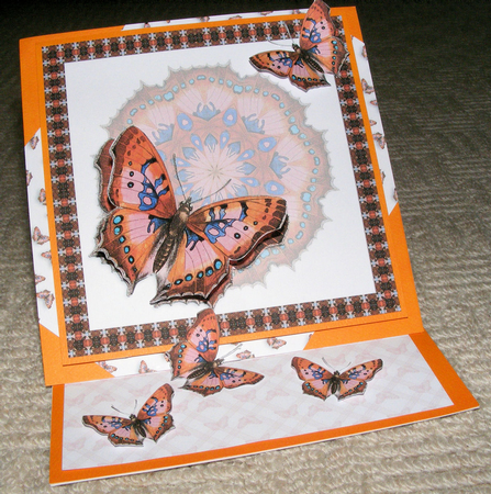 Square Butterfly Topper - Orange by Sharon Duncan