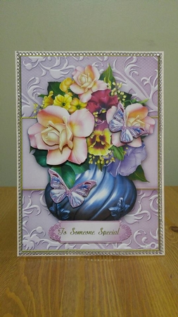 Pot of Flowers Pink with Butterflies by sharon Medeiros