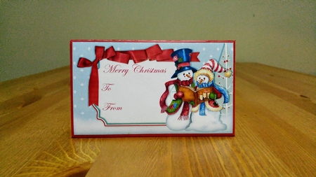 Christmas Money Wallet Gift Voucher Envelope Carolling Snowmen by sharon Medeiros