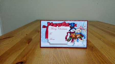 Christmas Money Wallet Gift Voucher Envelope Carolling Snowmen by sharon Medeiros