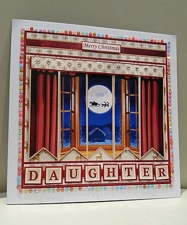 THROUGH THE WINDOW Christmas 7.5 Quick Card Kit Create Any Name Alphabet in 2 sizes by sharon Medeiros