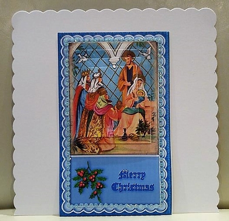 Christmas 5x8 Pyramid Card Front 8 by sharon Medeiros