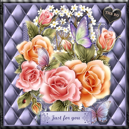 Six Diamond Cut 8x8 Frame Set 4 by sharon Medeiros