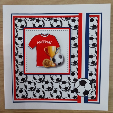 7x7 Arsenal Card Front, Topper & Decoupage with Sentiments by Sharron Hylton