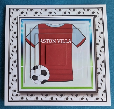 8x8 NEW HOME KIT Aston Villa Football Mini Pyramage Kit - x4 A4 sheets  by Sharron Hylton
