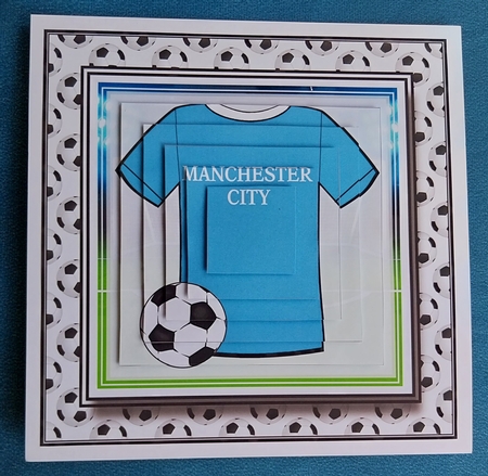 8x8 NEW HOME KIT Manchester City Football Mini Pyramage Kit - x4 A4 sheets  by Sharron Hylton