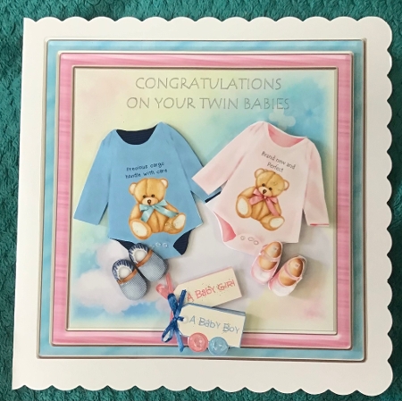 Twin Boy and Girl in square frame - Request by Sharron Hylton
