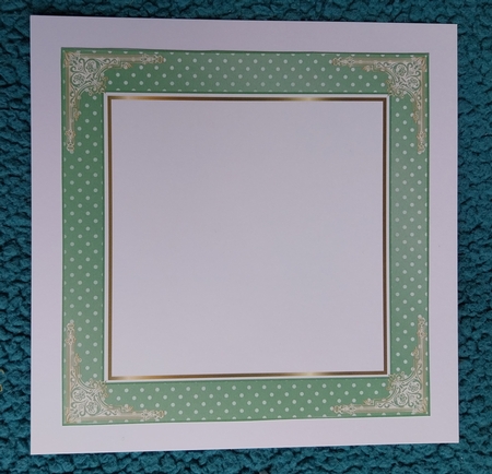 Birthday Green & Gold 7x7ins Blank Insert 5 by Sharron Hylton