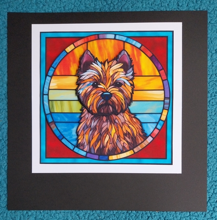 Stained Glass Dog Portrait - Yorkshire Terrier by Sharron Hylton