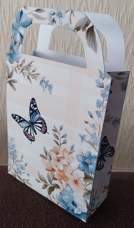Wildflower gingham floral gift bag 1 by Sharron Hylton