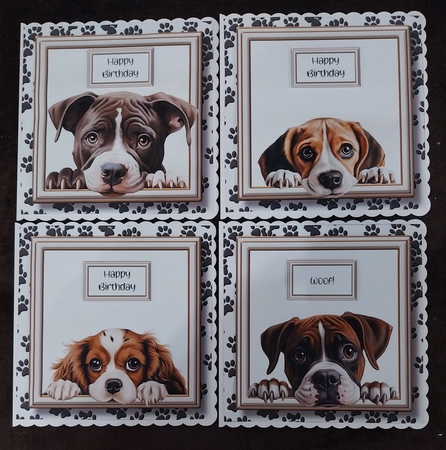 Peeking Dogs Set 2 Multi Topper Kit by Sharron Hylton