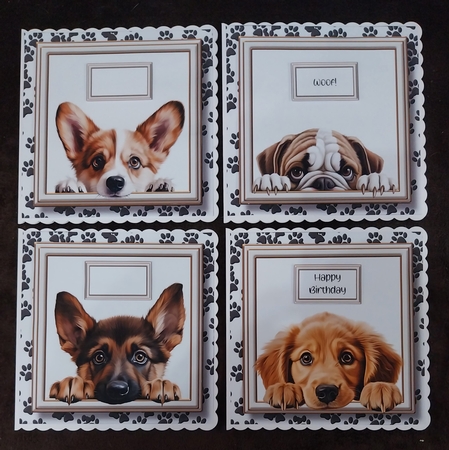 Peeking Dogs Set 3 Multi Topper Kit by Sharron Hylton