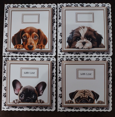 Peeking Dogs Set 5 Multi Topper Kit by Sharron Hylton