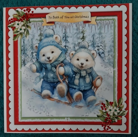 8x8 Mini Kit, Gorgeous Sledging Polar Bears by Sharron Hylton