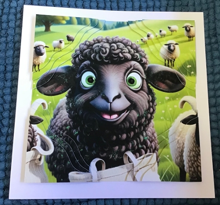 Nursery Rhyme: Baa Baa Black Sheep 7 7x7 Card Kit. Matching Box, Gift Bauble,Tag by Sharron Hylton