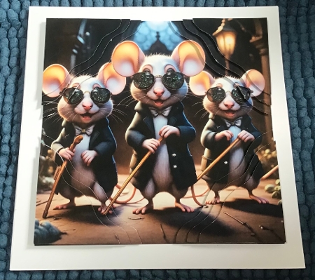 Nursery Rhyme: Three Blind Mice 4 7x7 Card Kit. Matching Box, Gift Bauble,Tag by Sharron Hylton