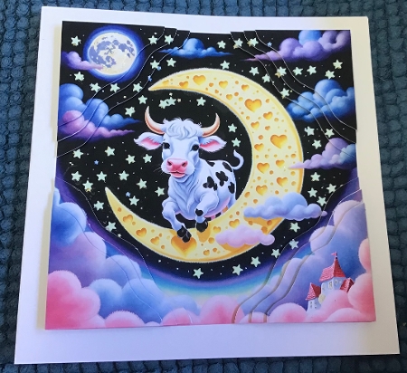 Nursery Rhyme: Hey Diddle Diddle 9 7x7 Card Kit. Matching Box, Gift Bauble,Tag by Sharron Hylton