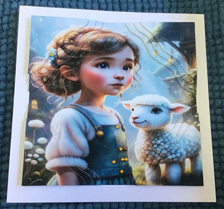 Nursery Rhyme: Mary Had A Little Lamb 11 7x7 Card Kit. Matching Box, Gift Bauble,Tag by Sharron Hylton