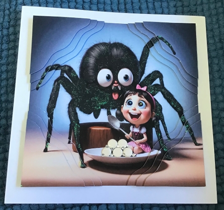 Nursery Rhyme: Little Miss Muffet 7 7x7 Card Kit. Matching Box, Gift Bauble,Tag by Sharron Hylton